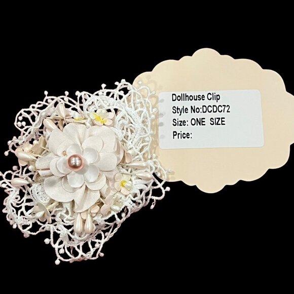 Dollcake Dollhouse Clip Pin New With Elegant Floral Design & Pearl Details - Picture 3 of 4